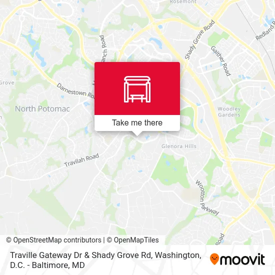 Traville Gateway Dr & Shady Grove Rd map