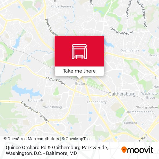 Quince Orchard Rd & Gaithersburg Park & Ride map