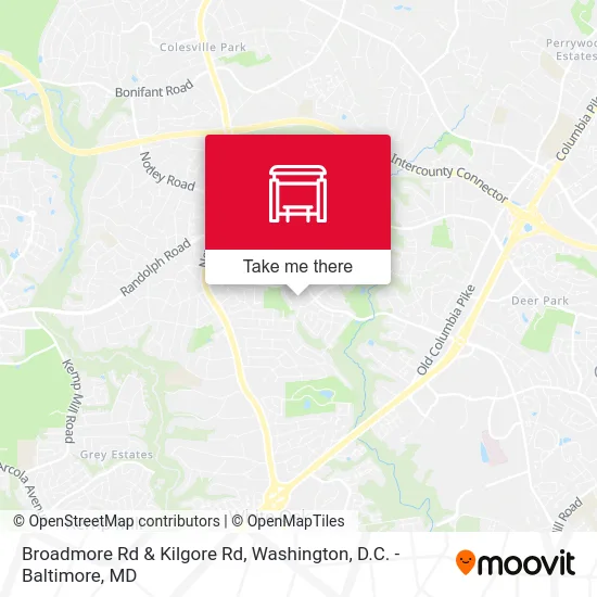 Broadmore Rd & Kilgore Rd map