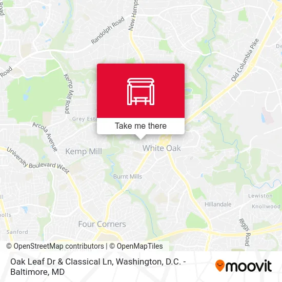 Oak Leaf Dr & Classical Ln map