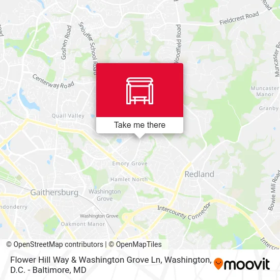 Flower Hill Way & Washington Grove Ln map