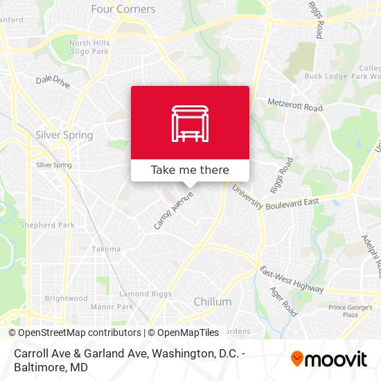 Carroll Ave & Garland Ave map