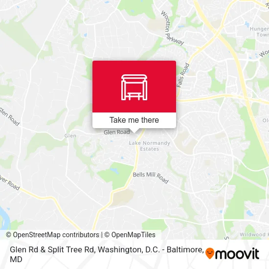 Glen Rd & Split Tree Rd map