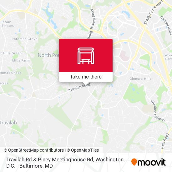 Travilah Rd & Piney Meetinghouse Rd map