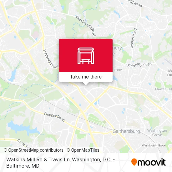 Watkins Mill Rd & Travis Ln map