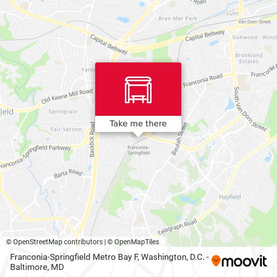 Mapa de Franconia-Springfield Metro Bay F