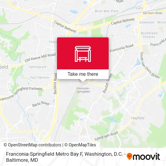 Mapa de Franconia-Springfield Metro Bay F