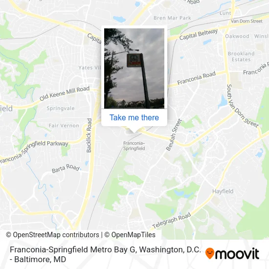 Franconia-Springfield Metro Bay G map
