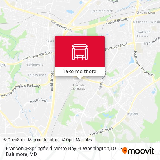 Franconia-Springfield Metro Bay H map