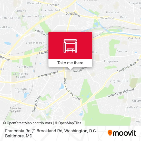 Franconia Rd @ Brookland Rd map