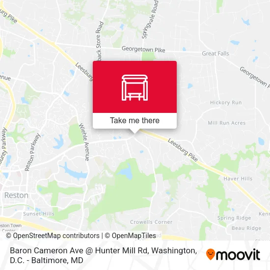 Baron Cameron Ave @ Hunter Mill Rd map