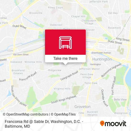 Franconia Rd @ Sable Dr map