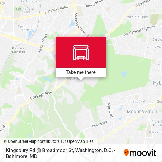 Kingsbury Rd @ Broadmoor St map