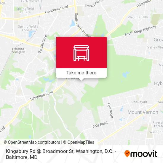 Kingsbury Rd @ Broadmoor St map