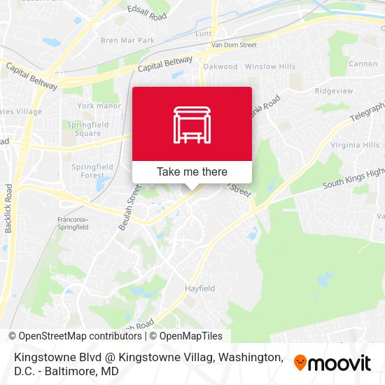 Kingstowne Blvd @ Kingstowne Villag map