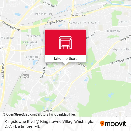 Kingstowne Blvd @ Kingstowne Villag map