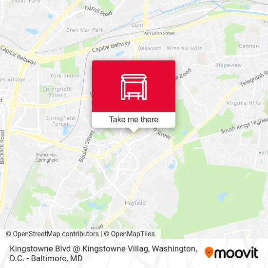 Kingstowne Blvd @ Kingstowne Villag map