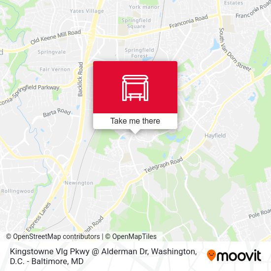 Kingstowne Vlg Pkwy @ Alderman Dr map