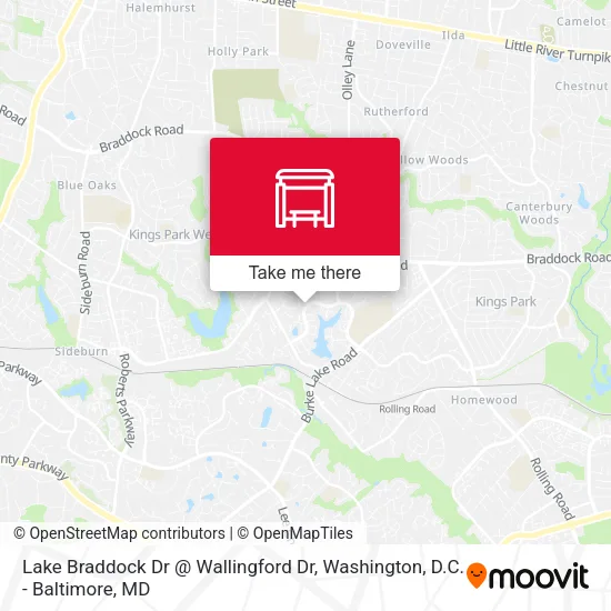Lake Braddock Dr @ Wallingford Dr map