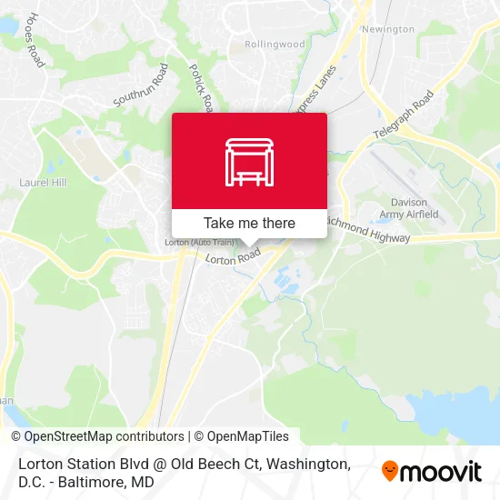 Lorton Station Blvd @ Old Beech Ct map