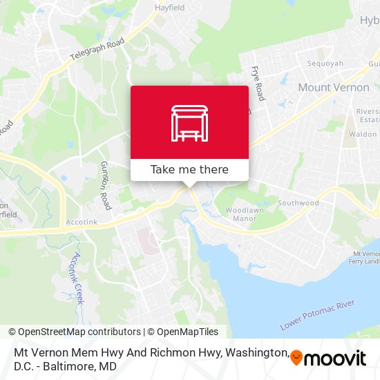 Mt Vernon Mem Hwy And Richmon Hwy map