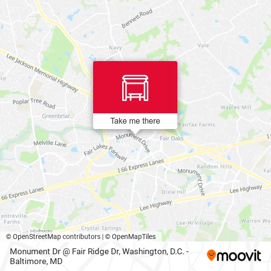 Monument Dr @ Fair Ridge Dr map