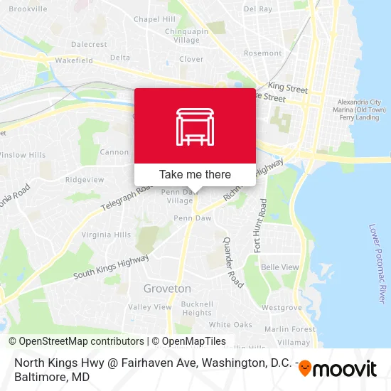 North Kings Hwy @ Fairhaven Ave map