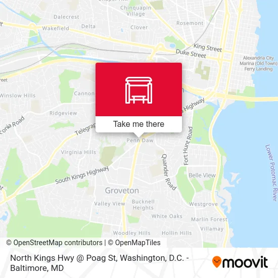 North Kings Hwy @ Poag St map