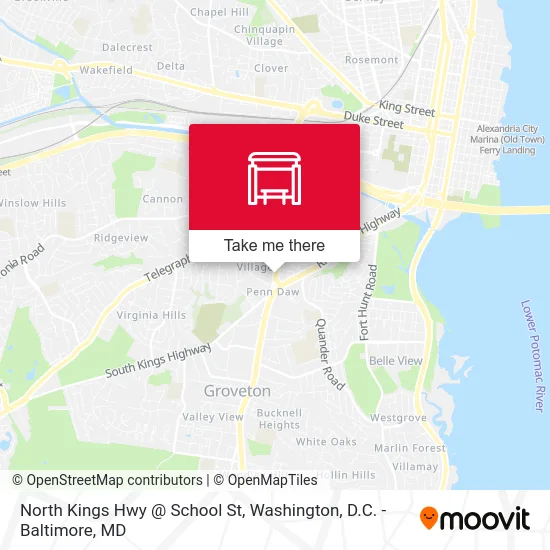 North Kings Hwy @ School St map