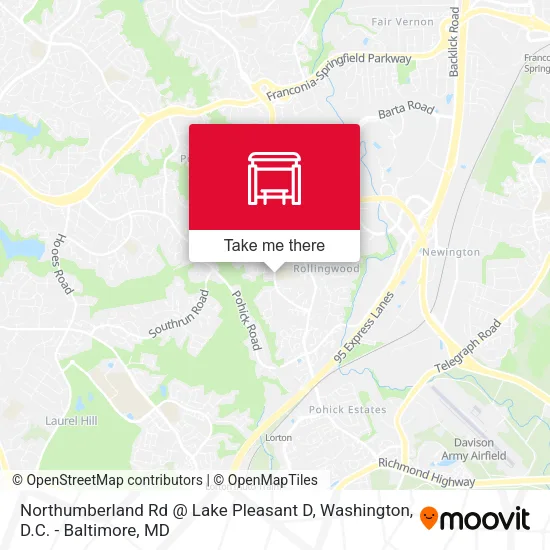 Northumberland Rd @ Lake Pleasant D map