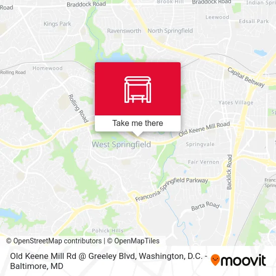 Old Keene Mill Rd @ Greeley Blvd map