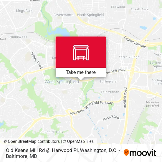 Old Keene Mill Rd @ Harwood Pl map