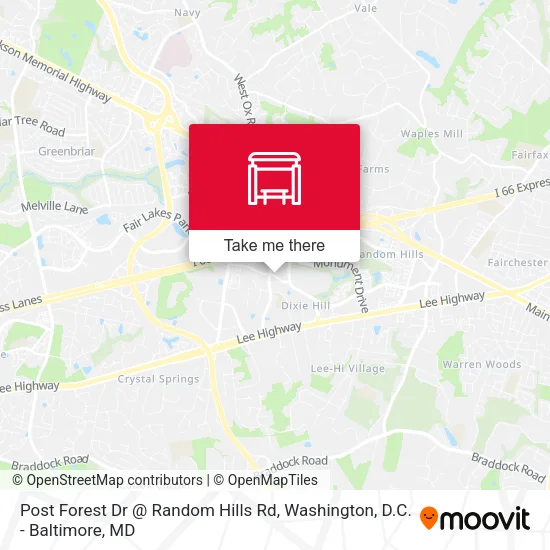 Post Forest Dr @ Random Hills Rd map