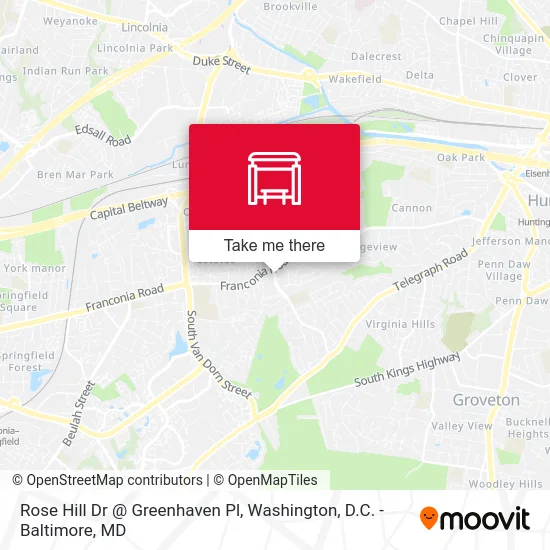 Rose Hill Dr @ Greenhaven Pl map