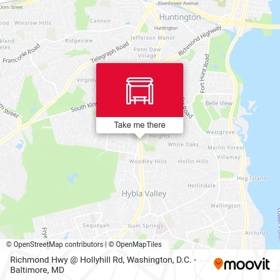 Richmond Hwy @ Hollyhill Rd map