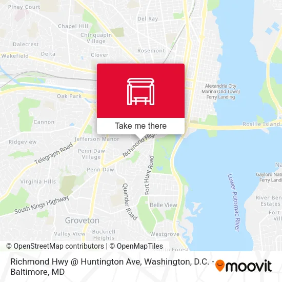 Richmond Hwy @ Huntington Ave map