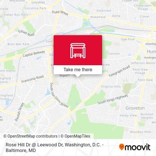 Rose Hill Dr @ Leewood Dr map