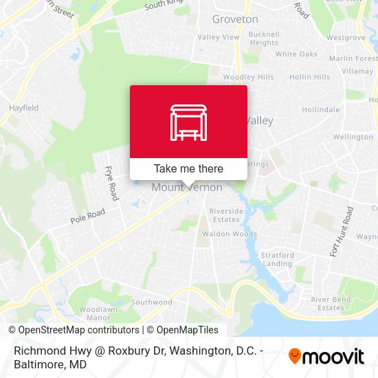 Richmond Hwy @ Roxbury Dr map