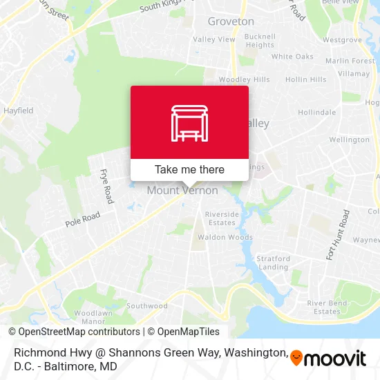 Richmond Hwy @ Shannons Green Way map