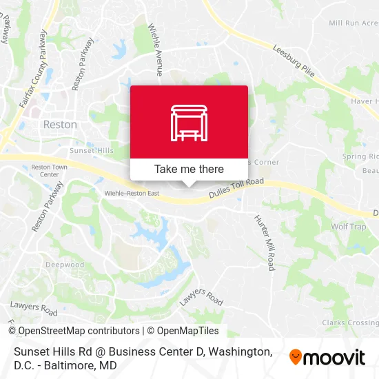 Sunset Hills Rd @ Business Center D map