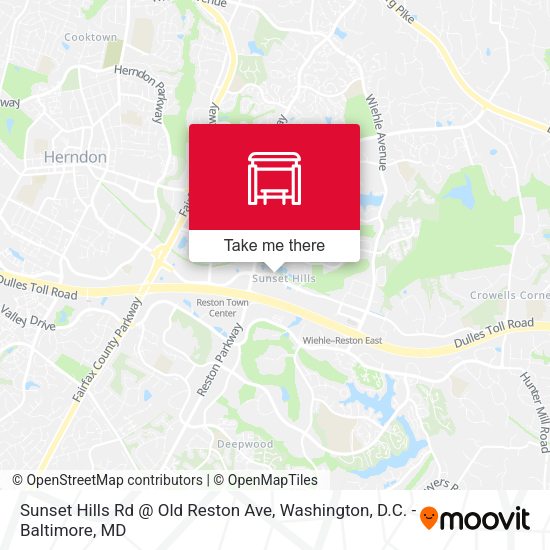 Sunset Hills Rd @ Old Reston Ave map