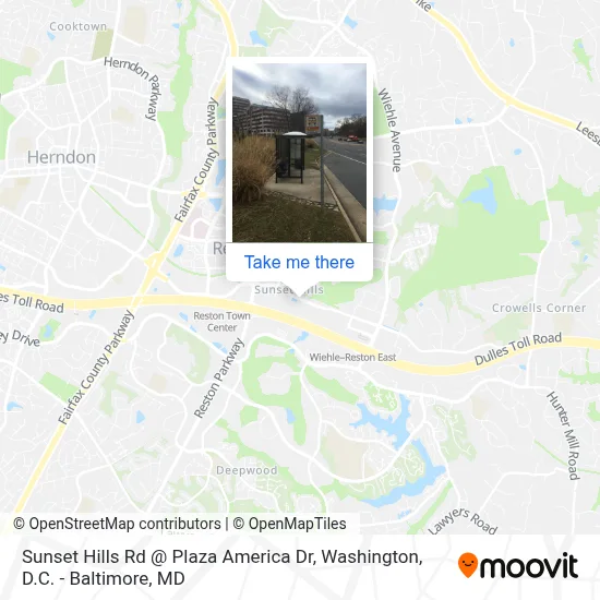 Sunset Hills Rd @ Plaza America Dr map