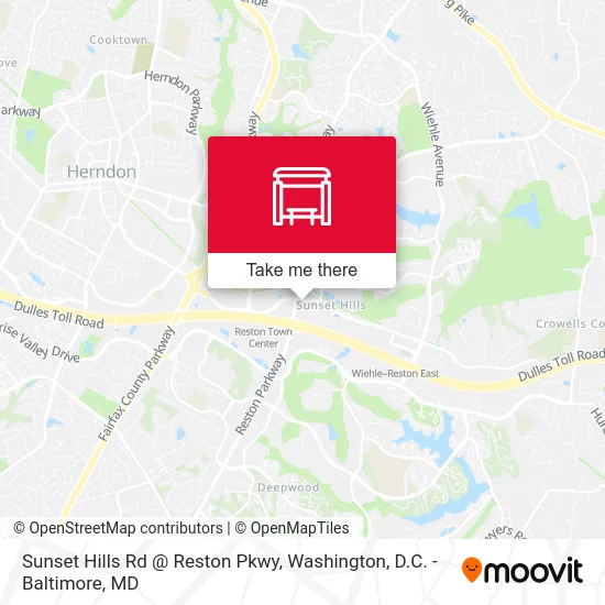 Sunset Hills Rd @ Reston Pkwy map