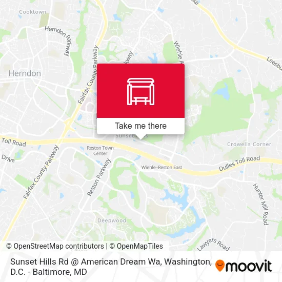 Sunset Hills Rd @ American Dream Wa map