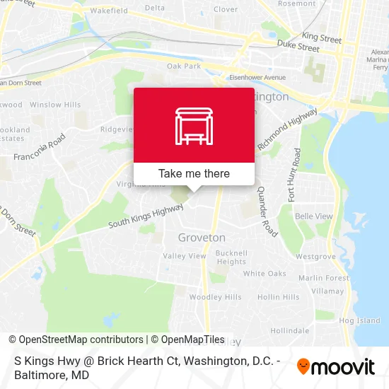 S Kings Hwy @ Brick Hearth Ct map