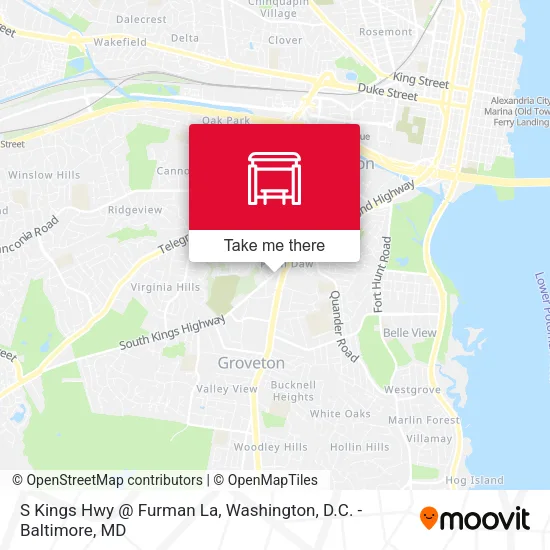 S Kings Hwy @ Furman La map