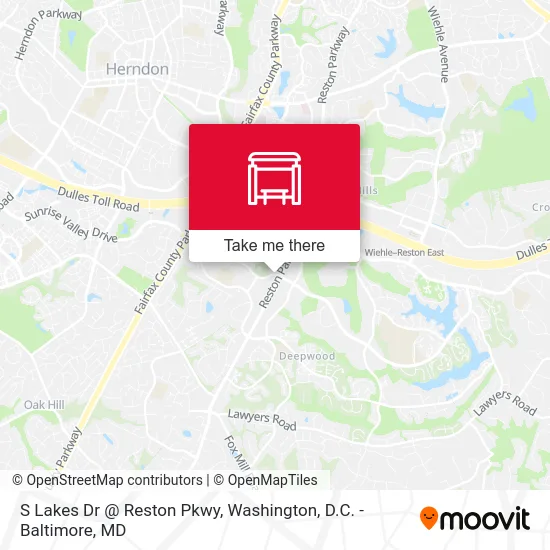 S Lakes Dr @ Reston Pkwy map
