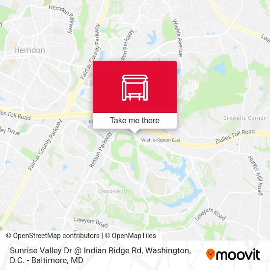Sunrise Valley Dr @ Indian Ridge Rd map