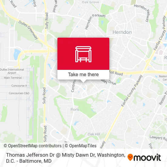 Thomas Jefferson Dr @ Misty Dawn Dr map