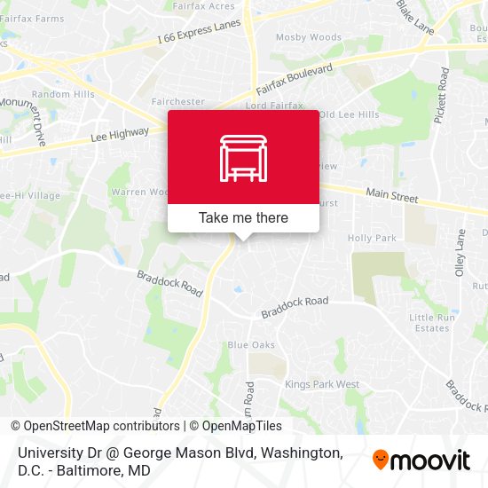 University Dr @ George Mason Blvd map